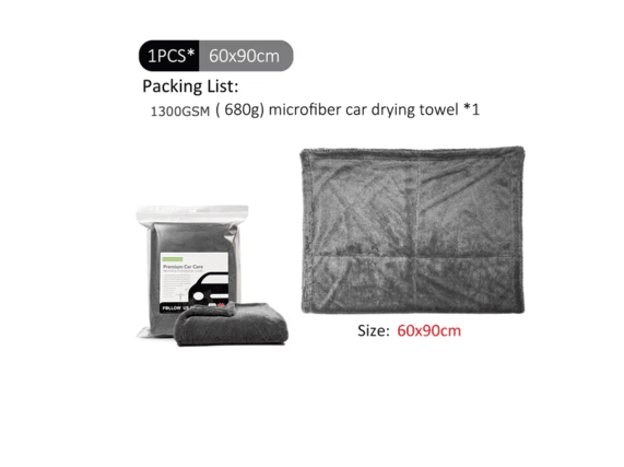 Serviette Séchage Voiture CarMax XXL - Microfibre 1400 GSM - 90x60 Cm - Sans Traces